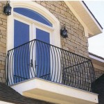 Bowed Belly Picket Black Iron Exterior Balcony Railing