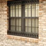 Dark Brown Window Bars With Greek Key Borders