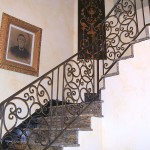 Interior Staircase Railing With Scroll Panels