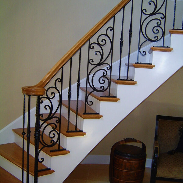 Scroll Cap Railing Interior Railing - Gainesville Metalworks