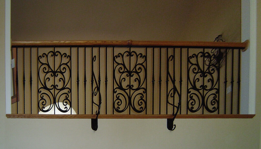 Upper Railing custom-upper-walkway-scroll-railing - Gainesville Metalworks